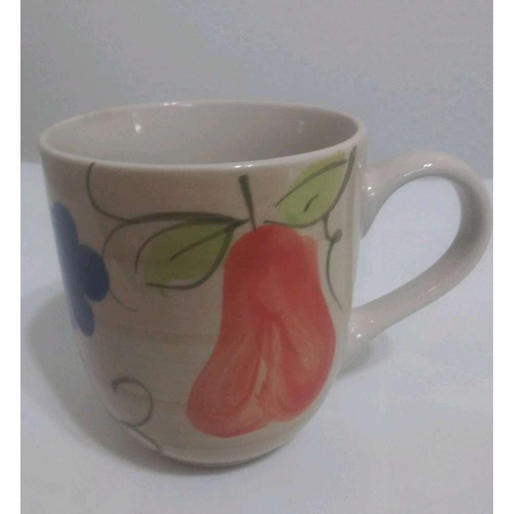 Royal Norfolk Large Fruit Pattern Greenbrier Coffee Cup Int'l‎ Hand Painted